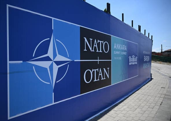Preparations continue ahead of the NATO Summit in the capital Ankara ANKARA, TURKIYE - JUNE 25: Billboards bearing the slogans Key to Peace, Key to Security, and Shared Future in Peace are seen at various points along the boulevard on the protocol route ahead of the NATO Summit as preparations continue in Ankara, Turkiye, on June 25, 2026. Rasit Aydogan Anadolu Ankara Turkey. Editorial use only. Please get in touch for any other usage.  Copyright: x2026xAnadoluxRasitxAydoganx