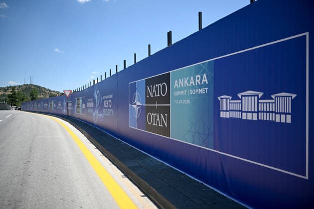 Preparations continue ahead of the NATO Summit in the capital Ankara ANKARA, TURKIYE - JUNE 25: Billboards bearing the slogans Key to Peace, Key to Security, and Shared Future in Peace are seen at various points along the boulevard on the protocol route ahead of the NATO Summit as preparations continue in Ankara, Turkiye, on June 25, 2026. Rasit Aydogan Anadolu Ankara Turkey. Editorial use only. Please get in touch for any other usage.  Copyright: x2026xAnadoluxRasitxAydoganx