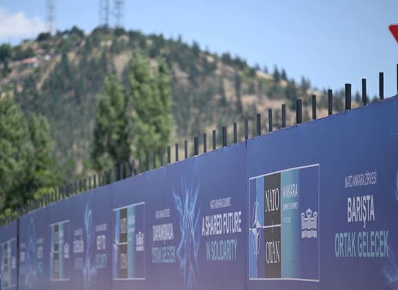 Preparations continue ahead of the NATO Summit in the capital Ankara ANKARA, TURKIYE - JUNE 25: Billboards bearing the slogans Key to Peace, Key to Security, and Shared Future in Peace are seen at various points along the boulevard on the protocol route ahead of the NATO Summit as preparations continue in Ankara, Turkiye, on June 25, 2026. Rasit Aydogan Anadolu Ankara Turkey. Editorial use only. Please get in touch for any other usage.  Copyright: x2026xAnadoluxRasitxAydoganx