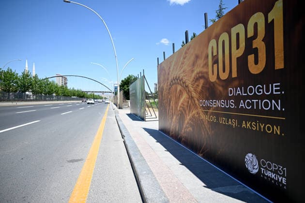 Preparations continue ahead of the NATO Summit in the capital Ankara ANKARA, TURKIYE - JUNE 25: Billboards promoting the COP31 United Nations Climate Change Conference as well as systems developed by Turkiye’s defense industry, are seen at various locations along the boulevard on the protocol route ahead of the NATO Summit as preparations continue in Ankara, Turkiye, on June 25, 2026. Rasit Aydogan Anadolu Ankara Turkey. Editorial use only. Please get in touch for any other usage.  Copyright: x2026xAnadoluxRasitxAydoganx