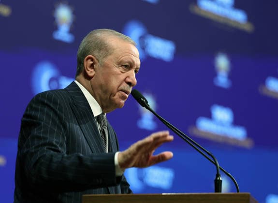 Turkish President Recep Tayyip Erdogan ANKARA, TURKIYE - JUNE 25: (----EDITORIAL USE ONLY - MANDATORY CREDIT - TURKISH PRESIDENCY MUSTAFA KAMACI HANDOUT - NO MARKETING NO ADVERTISING CAMPAIGNS - DISTRIBUTED AS A SERVICE TO CLIENTS----) Turkish President and leader of the Justice and Development (AK) Party Recep Tayyip Erdogan delivers a speech at the podium during his party s Extended Provincial Heads Meeting held at the AK Party Conference Hall in Ankara, Turkiye on June 25, 2026. Tur Presidency Mustafa Kamaci Anadolu Ankara Turkey. Editorial use only. Please get in touch for any other usage.  Copyright: x2026xAnadoluxTurxPresidencyx xMustafaxKamacix