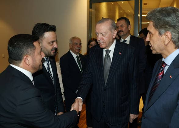 Turkish President Recep Tayyip Erdogan ANKARA, TURKIYE - JUNE 25: (----EDITORIAL USE ONLY - MANDATORY CREDIT - TURKISH PRESIDENCY MUSTAFA KAMACI HANDOUT - NO MARKETING NO ADVERTISING CAMPAIGNS - DISTRIBUTED AS A SERVICE TO CLIENTS----) Turkish President and leader of the Justice and Development (AK) Party Recep Tayyip Erdogan (R) attends his party s Extended Provincial Heads Meeting held at the AK Party Conference Hall in Ankara, Turkiye on June 25, 2026. Tur Presidency Mustafa Kamaci Anadolu Ankara Turkey. Editorial use only. Please get in touch for any other usage.  Copyright: x2026xAnadoluxTurxPresidencyx xMustafaxKamacix
