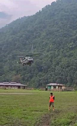 RECORD DATE NOT STATED Indian Air Force (IAF) has escalated its rescue operations in Arunachal Pradesh following flash floods Keyi Panyor Arunachal Pradesh , Jun 25 (ANI): Indian Air Force (IAF) has escalated its rescue operations in Arunachal Pradesh following flash floods in the state, in Panyor on Wednesday. (DIPR Arunachal Pradesh ANI Video Grab) Keyi Panyor Arunachal Pradesh India Copyright: xANIx ANI_20260625100