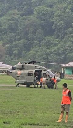 RECORD DATE NOT STATED Indian Air Force (IAF) has escalated its rescue operations in Arunachal Pradesh following flash floods Keyi Panyor Arunachal Pradesh , Jun 25 (ANI): Indian Air Force (IAF) has escalated its rescue operations in Arunachal Pradesh following flash floods in the state, in Panyor on Wednesday. (DIPR Arunachal Pradesh ANI Video Grab) Copyright: xANIx ANI_20260625101