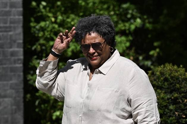 British PM Keir Starmer hosts Barbados PM Mia Mottley in London LONDON, UNITED KINGDOM - JUNE 25: Barbados Prime Minister Mia Mottley arrives at the Prime Minister s Office to hold a meeting with British Prime Minister Keir Starmer in Downing Street, London, United Kingdom on June 25, 2026. Rasid Necati Aslim Anadolu London United Kingdom. Editorial use only. Please get in touch for any other usage.  Copyright: x2026xAnadoluxRasidxNecatixAslimx