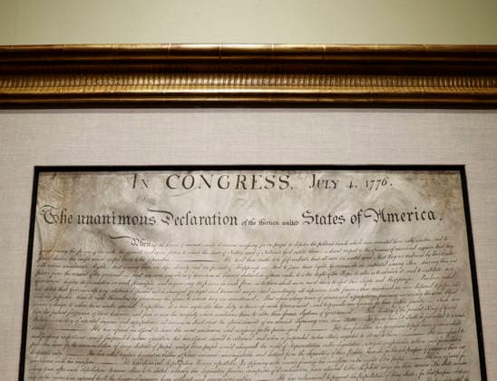 A copy of the Declaration of Independence is on display at a press review for the free American History Exhibition at Christie s on Thursday, June 25, 2026 in New York City. Christie s New York at 20 Rockefeller Plaza is offering a free, public exhibition of extremely rare items from American history from June 25 until June 30, right before the nation s 250 birthday.  NYP20260625103 JOHNxANGELILLO