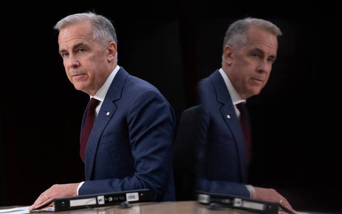 June 25, 2026, Ottawa, On, Canada: Prime Minister Mark Carney is seen reflected in a television screen during a news conference in Ottawa, Thursday, June 25, 2026. Ottawa Canada  - ZUMAc35_ 20260625_zaf_c35_005 Copyright: xAdrianxWyldx