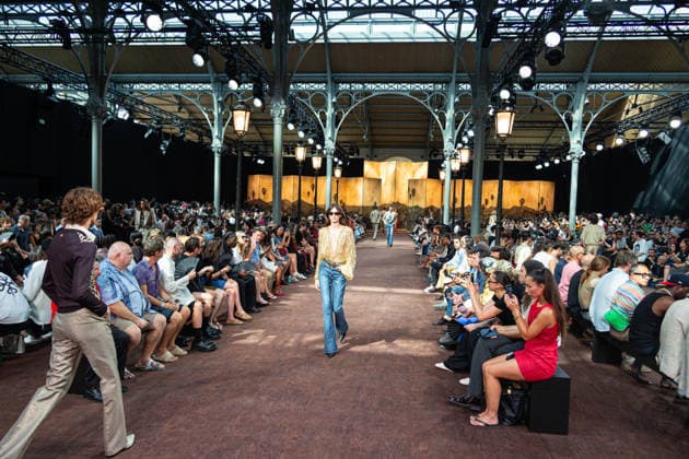 PFW Amiri Runway Menswear NB A model walks the runway during the Amiri Menswear Spring Summer 2027 show as part of Paris Fashion Week on June 25, 2026 in Paris, France. Photo by Nasser Berzane ABACAPRESS.COM Paris France  Copyright: xBerzanexNasser ABACAx