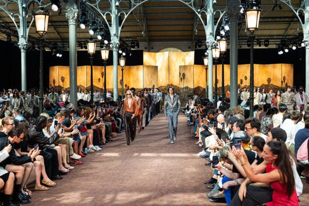 PFW Amiri Runway Menswear NB A model walks the runway during the Amiri Menswear Spring Summer 2027 show as part of Paris Fashion Week on June 25, 2026 in Paris, France. Photo by Nasser Berzane ABACAPRESS.COM Paris France  Copyright: xBerzanexNasser ABACAx