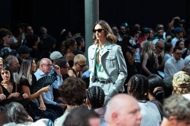 PFW Amiri Runway Menswear NB A model walks the runway during the Amiri Menswear Spring Summer 2027 show as part of Paris Fashion Week on June 25, 2026 in Paris, France. Photo by Nasser Berzane ABACAPRESS.COM Paris France  Copyright: xBerzanexNasser ABACAx