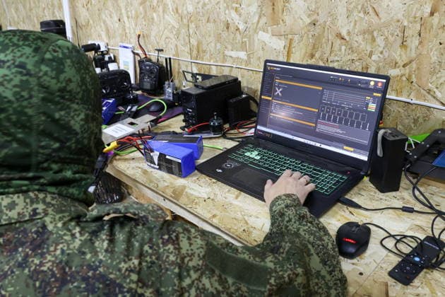 RUSSIA - JUNE 25, 2026: A serviceman of Russia s Zapad West Group of Forces is seen at an UAV production lab on the Zaporozhye front. Alexander Polegenko TASS  94271200