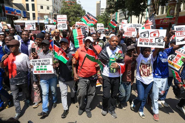 Protests in Kenya mark anniversary of finance bill demonstrations NAIROBI, KENYA - JUNE 25: Protesters gather on the second anniversary of the Gen Z-led demonstrations that erupted in 2024 against a controversial finance bill and resulted in dozens of deaths, in Nairobi, Kenya on June 25, 2026. Despite heavy police barricades and a blockade in the capital, families of the victims, activists, and citizens gathered in front of the parliament building to commemorate those who lost their lives. Lucas Mukasa Anadolu Nairobi Kenya. Editorial use only. Please get in touch for any other usage.  Copyright: x2026xAnadoluxLucasxMukasax