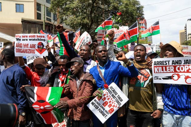 Protests in Kenya mark anniversary of finance bill demonstrations NAIROBI, KENYA - JUNE 25: Protesters gather on the second anniversary of the Gen Z-led demonstrations that erupted in 2024 against a controversial finance bill and resulted in dozens of deaths, in Nairobi, Kenya on June 25, 2026. Despite heavy police barricades and a blockade in the capital, families of the victims, activists, and citizens gathered in front of the parliament building to commemorate those who lost their lives. Lucas Mukasa Anadolu Nairobi Kenya. Editorial use only. Please get in touch for any other usage.  Copyright: x2026xAnadoluxLucasxMukasax