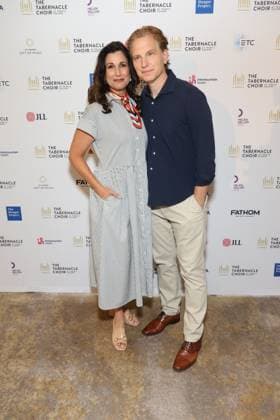 Los Angeles CA June 25: Sebastian Arcelus & Stephanie Block at The Tabernacle Choir & Orchestra at Temple Sqaure conference on June 25, 2026 Credit: USA  - ZUMAa123 20260625_zaa_a123_039 Copyright: xAdMediax