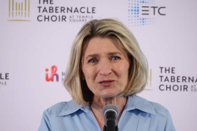 Los Angeles CA June 25: Sister Camille N. Johnson at The Tabernacle Choir & Orchestra at Temple Sqaure conference on June 25, 2026 Credit: USA  - ZUMAa123 20260625_zaa_a123_009 Copyright: xAdMediax
