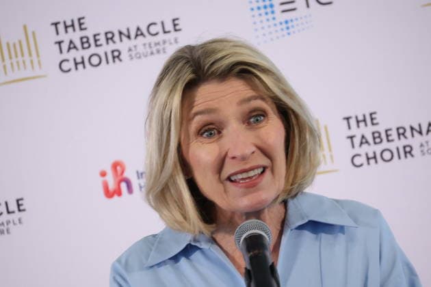 Los Angeles CA June 25: Sister Camille N. Johnson at The Tabernacle Choir & Orchestra at Temple Sqaure conference on June 25, 2026 Credit: USA  - ZUMAa123 20260625_zaa_a123_026 Copyright: xAdMediax