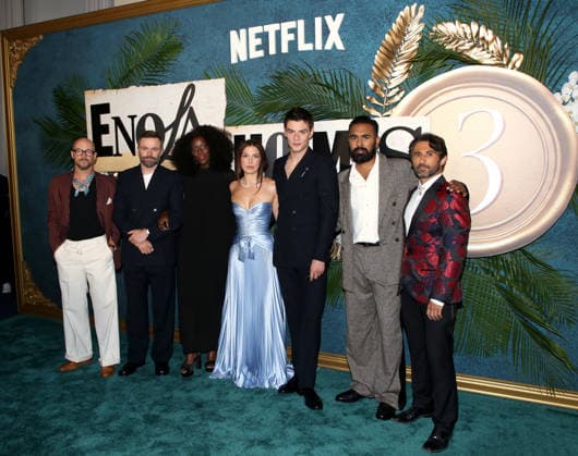 Enola Holmes 3 World Premiere Nicholas Aaron, Philip Barantini, Sharon Duncan-Brewster, Millie Bobby Brown, Louis Partridge, Himesh Patel and Joe Azzopardi attending Enola Holmes 3 World Premiere held at The Plaza Hotel on June 25, 2026 in New York City, NY New York City The Plaza Hotel NY USA Copyright: xStevenxBergman AFF-USA.COMx