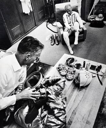 RECORD DATE NOT STATED Photograph showing John Glenn s spacesuit being inspected Photograph showing John Glenn s spacesuit being inspected. John Glenn (1921-2016) a United States Marine Corps aviator, engineer, astronaut and United States Senator. In 1962 he was the first American to orbit the Earth. Dated 20th century Editorial use only. All other uses to be cleared with the copyright owner (World History Archive), in advance., WHA_106_0272.jpg, John Glenn; spacesuit; inspection; astronaut; United States Marine Corps; aviator; engineer; United States Senator; 1962; first American to orbit Earth; 20th century; historical figure; space exploration; NASA; American hero; space mission; space travel; space history; space suit; American astronau Copyright: xx