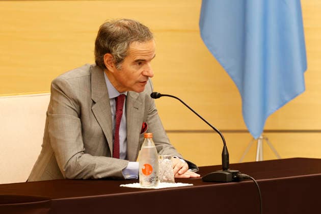 June 26, 2026, Tokyo, Japan: Rafael Mariano Grossi Director General of the International Atomic Energy Agency (IAEA) speaks with Japanese Prime Minister Sanae Takaichi (not pictured) during a courtesy visit to Takaichi at the prime minister s office in Tokyo. Tokyo Japan - ZUMAm191 20260626_aap_m191_007 Copyright: xRodrigoxReyesxMarinx
