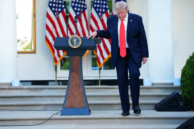 President Trump At A Dinner With American Farmers In The Rose Garden Of The White House - DC US President Donald Trump during a dinner with American farmers in the Rose Garden of the White House in Washington, DC, US, on Thursday, June 25, 2026. Trump had a surprise for the farmers he invited for dinner at the White House later Thursday: a request to Congress for $11.1 billion in assistance that would amount to the second bailout of the year for the beleaguered agriculture sector. Photo by Aaron Schwartz Pool ABACAPRESS.COM  Copyright: xPool ABACAx
