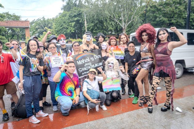 June 26, 2026, Quezon City, Quezon City, Philippines: LGBTQIA+ formations held a program at Liwasang Bonifacio, reaffirming the progressive spirit of pride. Today, June 26, marks the 2nd Stonewall celebration here in the Philippines, which pays tribute to the 1969 Stonewall Riots that sparked the modern gay rights movement around the globe. For progressives, pride is inseparable from the fight for climate justice, higher wages, to end militarization. That pride is to demand for genuine and systemic solutions. Quezon City Philippines - ZUMAs374 20260626_zip_s374_038 Copyright: xElessarxHamilixSarmagox