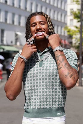 Diamant Blazi at the Amiri Men s Ready-to-Wear Spring Summer 2027 Collection fashion show during Paris Fashion Week, June 25, 2026 Florian Lavielle Bestimage Celebrities at the Amiri Men’s Ready-to-Wear Spring Summer 2027 Collection fashion show during Paris Fashion Week on June 25, 2026, Paris, France  Copyright: xFlorianxLaviellex xBestimagexFlorianxLaviellex xBestimagex