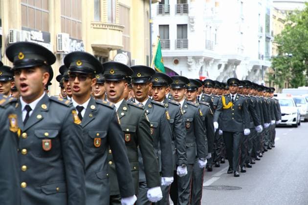 Military parade held in Baku on Armed Forces Day BAKU, AZERBAIJAN - JUNE 26: Military academy cadets and officers march through the main streets as Azerbaijan marks Armed Forces Day and the 108th anniversary of its army with official ceremonies in Baku, capital of Azerbaijan, on June 26, 2026. Resul Rehimov Anadolu Baku Azerbaijan. Editorial use only. Please get in touch for any other usage.  Copyright: x2026xAnadoluxResulxRehimovx