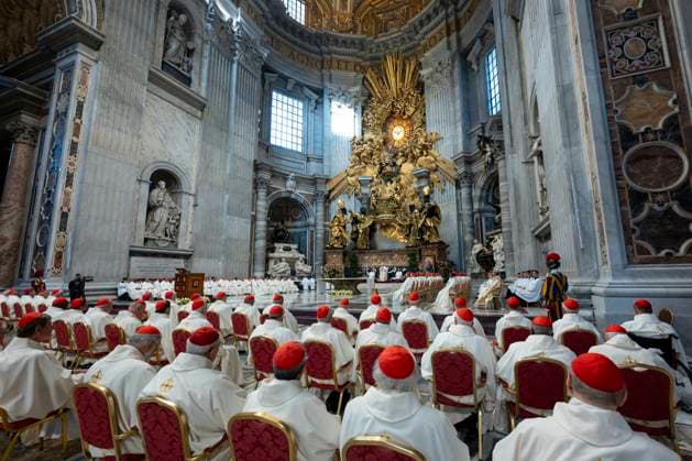 ITALY - POPE LEO XIV DURING HOLY MASS ON THE OCCASION OF THE EXTRAORDINARY CONSISTORY IN ST PETER S BASILICA IN THE VATICAN- 2026 6 26 Italy, Rome, Vatican, 2026 6 26 Pope Leo XIV during Holy Mass on the occasion of the Extraordinary Consistory in St. Peter s Basilica in the Vatican EDITORIAL USE ONLY - NO BOOKS Copyright: xVATICANxMEDIAx