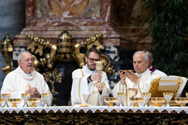 ITALY - POPE LEO XIV DURING HOLY MASS ON THE OCCASION OF THE EXTRAORDINARY CONSISTORY IN ST PETER S BASILICA IN THE VATICAN- 2026 6 26 Italy, Rome, Vatican, 2026 6 26 Pope Leo XIV during Holy Mass on the occasion of the Extraordinary Consistory in St. Peter s Basilica in the Vatican EDITORIAL USE ONLY - NO BOOKS Copyright: xVATICANxMEDIAx