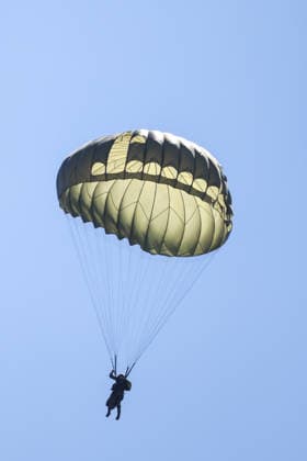 Combat Power 26 Military Exercise A members of the Croatian Armed Forces and Minnesota National Guard descends on a parachute during the Combat Power 26 international joint military exercise at Barracks Josip JoviÄ‡ in Udbina, Croatia, June 26, 2026.  EmicaxElvedji PIXSELL