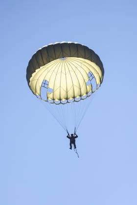 Combat Power 26 Military Exercise A members of the Croatian Armed Forces and Minnesota National Guard descends on a parachute during the Combat Power 26 international joint military exercise at Barracks Josip JoviÄ‡ in Udbina, Croatia, June 26, 2026.  EmicaxElvedji PIXSELL