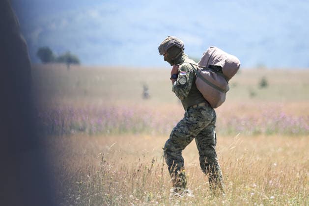 Combat Power 26 Military Exercise Paratrooper land at Barracks Josip Jovic during the Combat Power 26 international joint military exercise in Udbina, Croatia, June 26, 2026.  EmicaxElvedji PIXSELL