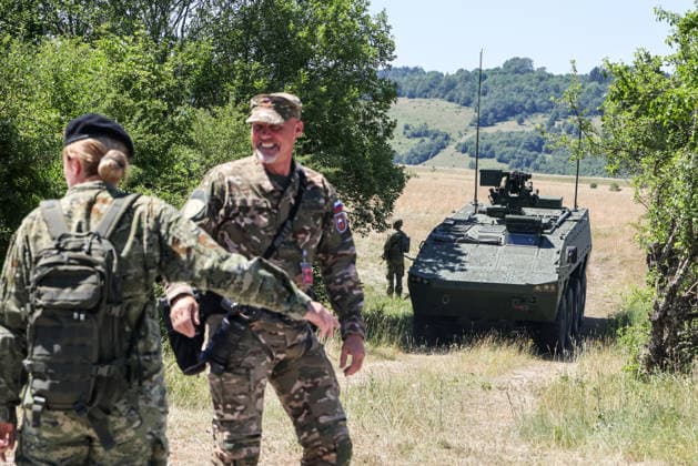 Combat Power 26 Military Exercise Croatian Armed Forces personnel take part during the Combat Power 26 international joint military parachute exercise of Croatian Armed Forces and Minnesota National Guard at Barracks Josip Jovic in Udbina, Croatia, June 26, 2026.  EmicaxElvedji PIXSELL