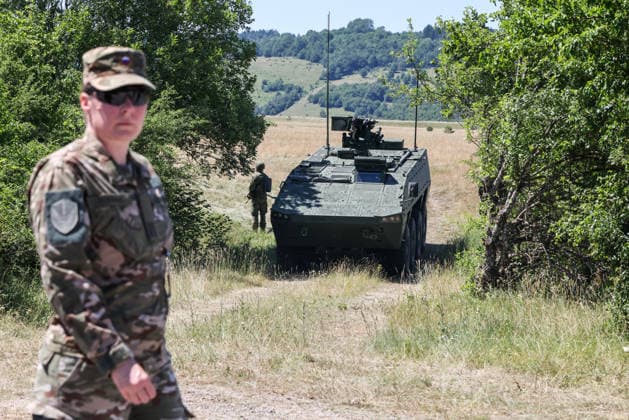 Combat Power 26 Military Exercise Croatian Armed Forces personnel take part during the Combat Power 26 international joint military parachute exercise of Croatian Armed Forces and Minnesota National Guard at Barracks Josip Jovic in Udbina, Croatia, June 26, 2026.  EmicaxElvedji PIXSELL