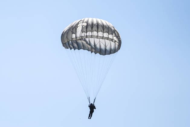 Combat Power 26 Military Exercise A members of the Croatian Armed Forces and Minnesota National Guard descends on a parachute during the Combat Power 26 international joint military exercise at Barracks Josip JoviÄ‡ in Udbina, Croatia, June 26, 2026.  EmicaxElvedji PIXSELL