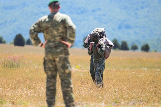 Combat Power 26 Military Exercise Paratrooper land at Barracks Josip Jovic during the Combat Power 26 international joint military exercise in Udbina, Croatia, June 26, 2026.  EmicaxElvedji PIXSELL