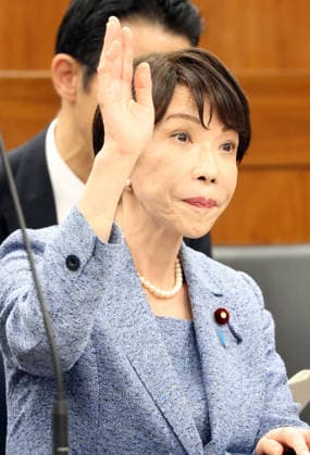 June 26, 2026, Tokyo, Japan - Japanese Prime Minister Sanae Takaichi raises her hand to answer a question at Upper House s ad-hoc committee session of the anti-disaster at the National Diet in Tokyo on Friday, June 26, 2026. (photo by Yoshio Tsunoda AFLO)  aflo_335863012