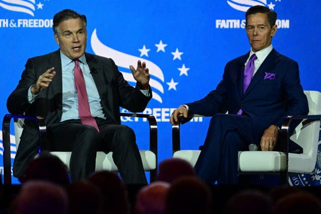 Faith and Freedom Coalition’s Road to Majority Conference 2026 WASHINGTON DC, UNITED STATES - JUNE 26: US Senator Dave McCormick of Pennsylvania (L) and Chairman Ralph Reed (R) participate in an interview at Faith and Freedom Coalition’s Road to Majority Conference 2026 at the Washington Hilton Hotel in Washington, DC, United States on June 26, 2026. Kyle Mazza Anadolu Washington DC United States. Editorial use only. Please get in touch for any other usage.  Copyright: x2026xAnadoluxKylexMazzax
