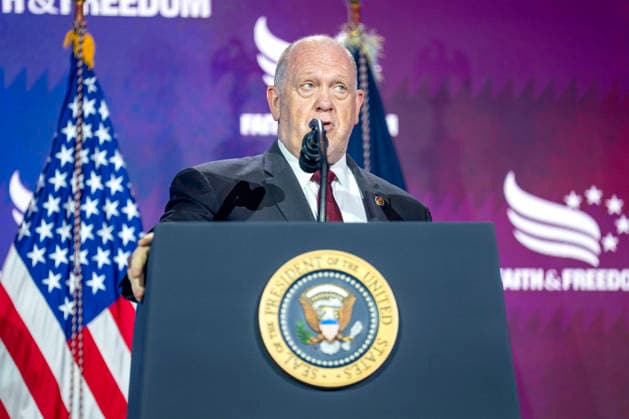 White House Border Czar Tom Homan speaks during the Faith and Freedom Coalition 2026 Road to Majority Policy Conference at the Washington Hilton in Washington, DC on Friday, June 26, 2026. President Donald Trump and members of his cabinet will return to the Washington Hilton for the first time since the White House Correspondents Association dinner shooting earlier this year.  WAP20260626749 BONNIExCASH