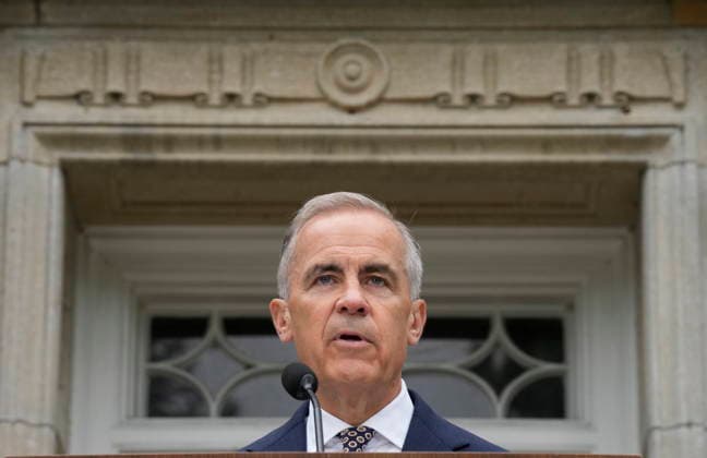 June 26, 2026, Ottawa, On, Canada: Prime Minister Mark Carney speaks outside of the official residence of the Prime Minister of Canada at 24 Sussex Dr., in Ottawa, Friday, June 26, 2026. Ottawa Canada  - ZUMAc35_ 20260626_zaf_c35_007 Copyright: xAdrianxWyldx