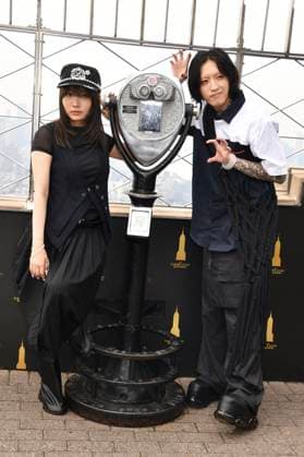 NEW YORK, NY - JUNE 26: Yoasobi visit the Empire State Building to celebrate their upcoming album ˜The Book™ and North American ˜Never Ending Stories™ Tour on June 26, 2026 in New York City. Copyright: xMediaPunchx