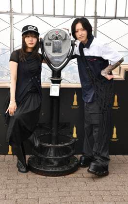 NEW YORK, NY - JUNE 26: Yoasobi visit the Empire State Building to celebrate their upcoming album ˜The Book™ and North American ˜Never Ending Stories™ Tour on June 26, 2026 in New York City. Copyright: xMediaPunchx