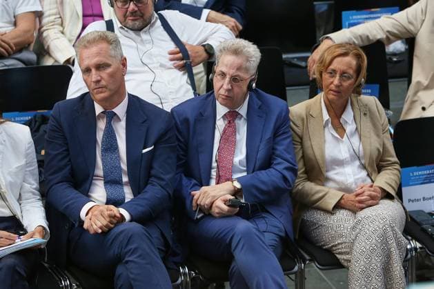Berlin, Deutschland, 26.06.2026: Paul-Löbe-Haus: 1. Demokratiekongress der AfD-Fraktion im Bundestag: L-R: Petr Bystron, Hans-Georg Maaßen, Beatrix von Storch *** Berlin, Germany, June 26, 2026 Paul Löbe House 1 Democracy Congress of the AfD parliamentary group in the Bundestag (from left to right): Petr Bystron, Hans Georg Maaßen, Beatrix von Storch Copyright: xdtsxNachrichtenagenturx dts_125409