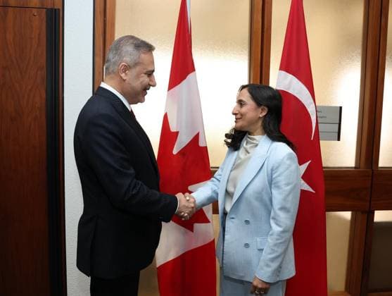 Turkish Foreign Minister Hakan Fidan in Canada OTTOWA, CANADA - JUNE 26: (----EDITORIAL USE ONLY - MANDATORY CREDIT - TURKISH FOREIGN MINISTRY HANDOUT - NO MARKETING NO ADVERTISING CAMPAIGNS - DISTRIBUTED AS A SERVICE TO CLIENTS----) Turkish Foreign Minister Hakan Fidan meets with Canadian Foreign Minister Anita Anand in Ottowa, Canada on June 26, 2026. Turkish Foreign Ministry Anadolu Ottowa Canada. Editorial use only. Please get in touch for any other usage.  Copyright: x2026xAnadoluxTurkishxForeignxMinistryx