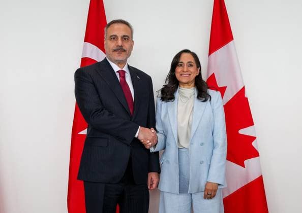 Turkish Foreign Minister Hakan Fidan in Canada OTTOWA, CANADA - JUNE 26: (----EDITORIAL USE ONLY - MANDATORY CREDIT - TURKISH FOREIGN MINISTRY HANDOUT - NO MARKETING NO ADVERTISING CAMPAIGNS - DISTRIBUTED AS A SERVICE TO CLIENTS----) Turkish Foreign Minister Hakan Fidan meets with Canadian Foreign Minister Anita Anand in Ottowa, Canada on June 26, 2026. Turkish Foreign Ministry Anadolu Ottowa Canada. Editorial use only. Please get in touch for any other usage.  Copyright: x2026xAnadoluxTurkishxForeignxMinistryx
