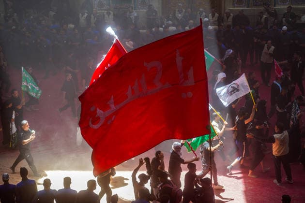 Muharram month events in Karbala KARBALA, IRAQ - JUNE 26: Thousands of mourners take part in Muharram commemorations during a mourning ceremony marking the martyrdom of Imam Hussein and his 72 companions, as participants from across Iraq and abroad join the Tuwairij run carrying flags on the 10th day of Muharram, on June 26, 2026, in Karbala, Iraq. Karar Essa Anadolu Karbala Iraq. Editorial use only. Please get in touch for any other usage.  Copyright: x2026xAnadoluxKararxEssax