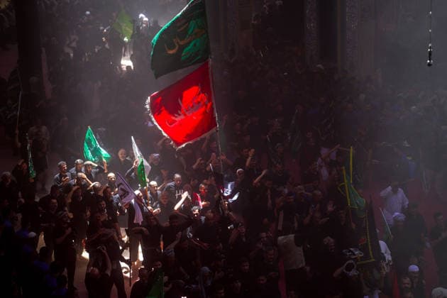Muharram month events in Karbala KARBALA, IRAQ - JUNE 26: Thousands of mourners take part in Muharram commemorations during a mourning ceremony marking the martyrdom of Imam Hussein and his 72 companions, as participants from across Iraq and abroad join the Tuwairij run carrying flags on the 10th day of Muharram, on June 26, 2026, in Karbala, Iraq. Karar Essa Anadolu Karbala Iraq. Editorial use only. Please get in touch for any other usage.  Copyright: x2026xAnadoluxKararxEssax