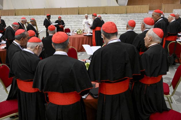 Pope Leo XIV Opens Extraordinary Consistory - Vatican Pope Leo XIV opens the Extraordinary Consistory of Cardinals in the Paul VI Hall, Vatican, on June 26, 2026. Cardinals have gathered in the Vatican on June 26-27 to reflect on matters concerning the Church and the world today. Photo by (EV) Simone Risoluti Vatican Media ABACAPRESS.COM Rome Vatican (or Holy See)  Copyright: xABACAx
