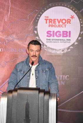 NEW YORK, NY - JUNE 26: Luke Evans Lights the Empire State Building in Partnership with the Stonewall Inn Gives Back Initiative and the Trevor Project to Celebrate New York City Pride 2026 on June 26, 2026 in New York City. Copyright: xMediaPunchx