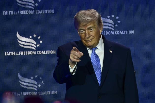 US President Trump attends Faith and Freedom Coalition’s Road to Majority Conference 2026 WASHINGTON DC, UNITED STATES - JUNE 26: President of the United States Donald J. Trump is seen on stage at the Faith and Freedom Coalition’s Road to Majority Conference 2026 at the Washington Hilton Hotel in Washington, DC, United States on June 26, 2026. Kyle Mazza Anadolu Washington DC United States. Editorial use only. Please get in touch for any other usage.  Copyright: x2026xAnadoluxKylexMazzax